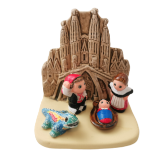 Mini crèche de Noël Barcelone en céramique