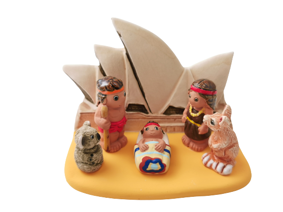 Mini crèche de Noël Australie en céramique