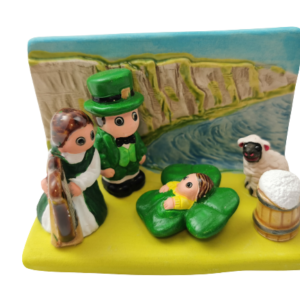 Mini crèche de Noël Irlande en céramique