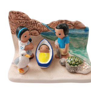 Mini crèche de Noël Costa Rica en céramique