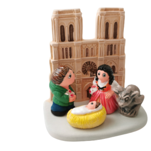 Mini crèche de Noël Notre-Dame de Paris Victor Hugo en céramique