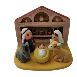 Mini crèche de Noël La cène en céramique