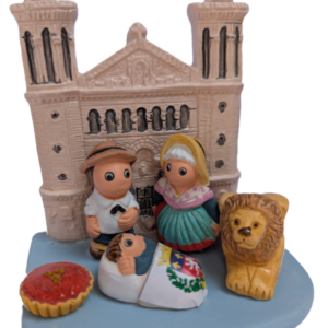 Mini crèche de Noël Basilique de Fourvière en céramique
