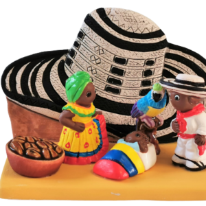 Mini crèche de Noël Colombie en céramique