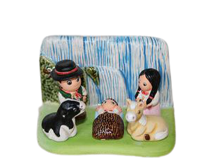 Mini crèche de Noël Argentine en céramique