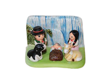 Mini crèche de Noël Argentine en céramique