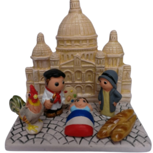 Mini crèche de Noël Montmartre en céramique