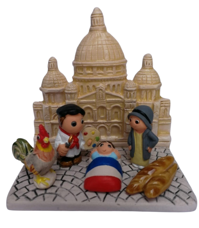 Mini crèche de Noël Montmartre en céramique