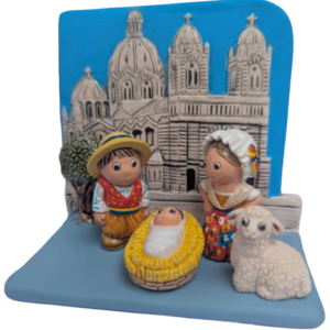 Mini crèche de Noël Marseille en céramique