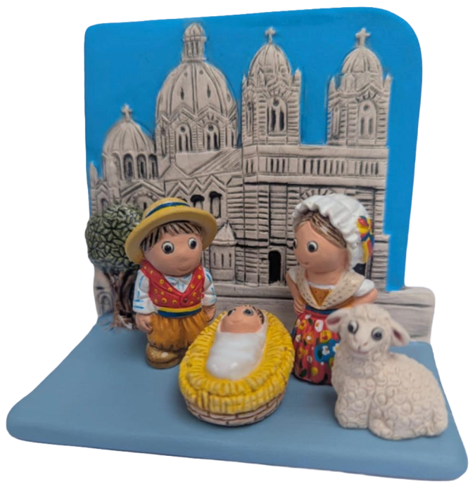 Mini crèche de Noël Marseille en céramique