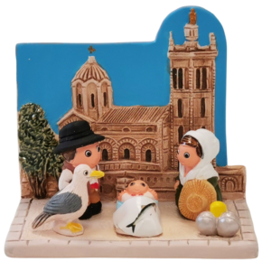 Mini crèche de Noël Notre-Dame de la Garde en céramique