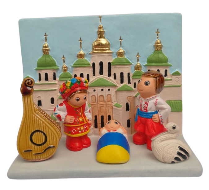 Mini crèche de Noël Ukraine en céramique