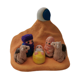Mini crèche de Noël Touareg en céramique