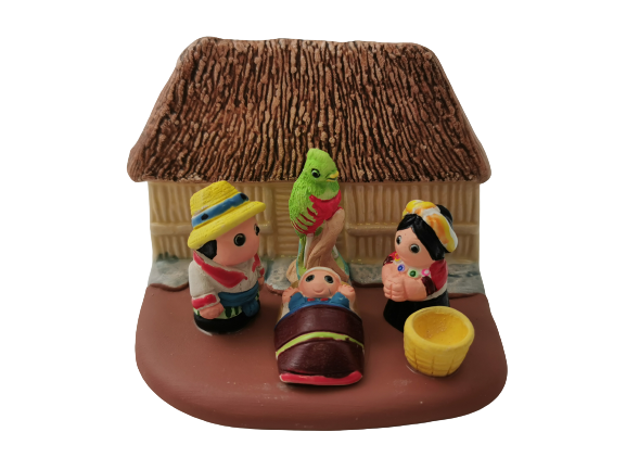 Mini crèche de Noël Guatemala en céramique