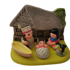 Mini crèche de Noël Amazonie en céramique