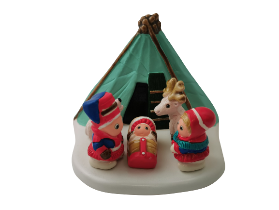 Mini crèche de Noël Finlande en céramique