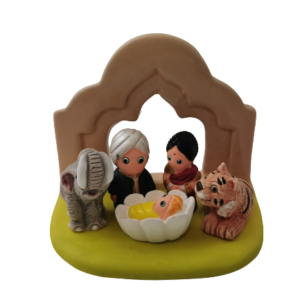 Mini crèche de Noël Inde en céramique