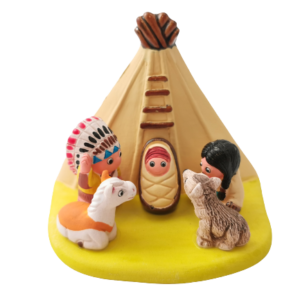 Mini crèche de Noël Apache en céramique