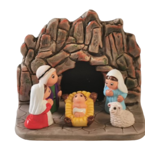 Mini crèche de Noël Lourdes en céramique