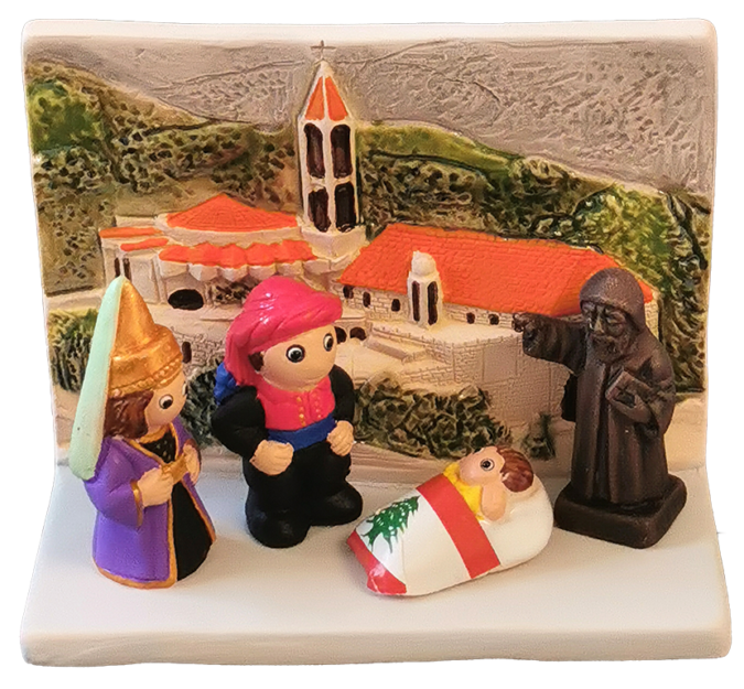 Mini crèche de Noël Liban en céramique