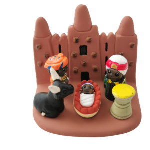 Mini crèche de Noël Mali en céramique