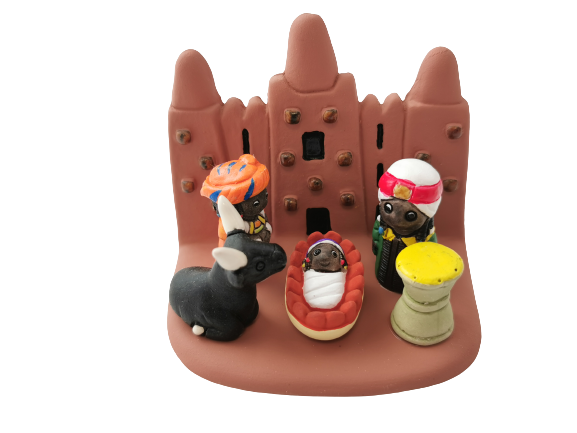 Mini crèche de Noël Mali en céramique