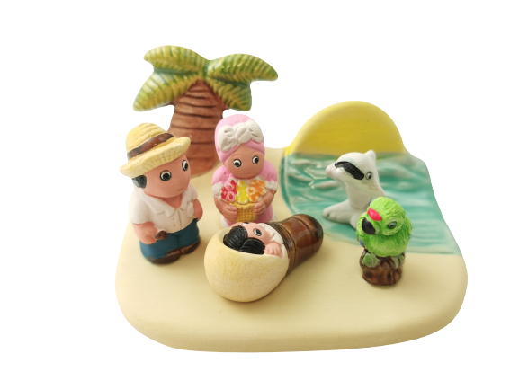 Mini crèche de Noël Cuba en céramique