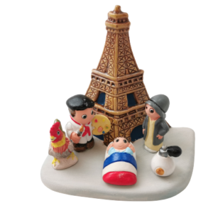 Mini crèche de Noël Paris en céramique